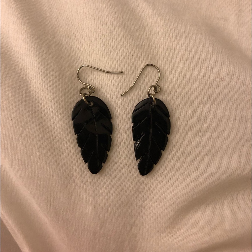 Black Feather Earrings